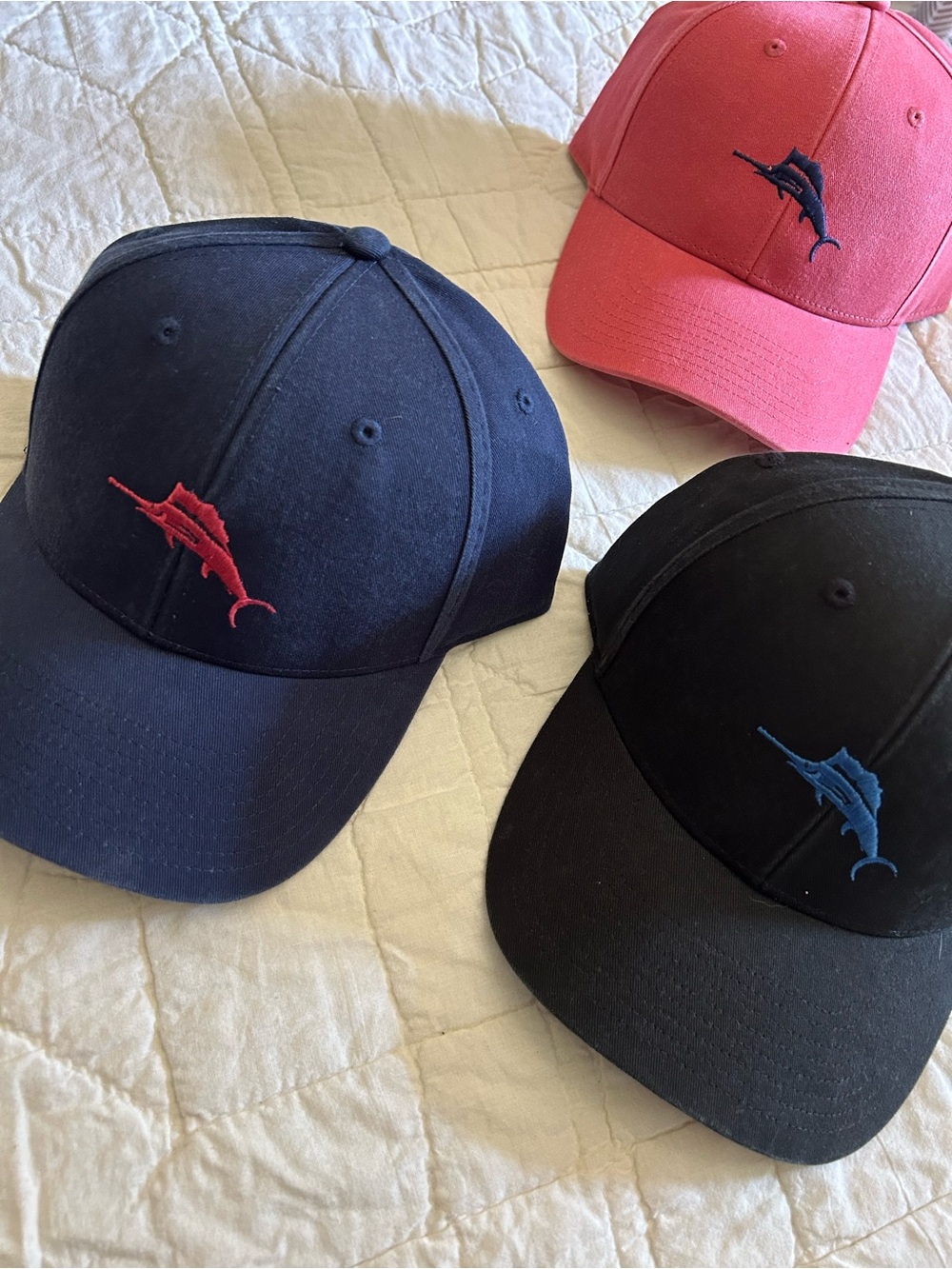 Tommy Bahama Navy, Black & Pink Marlin Logo Baseball Caps - Picture 3 of 9
